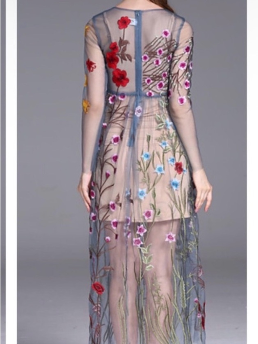 Blueoxy embroidered sheer floral dress size M/L - Picture 3 of 16